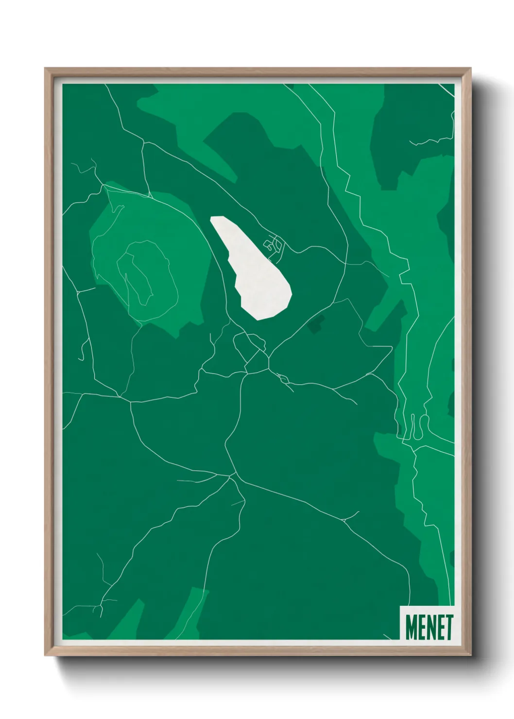 Une affiche de carte sur Menet