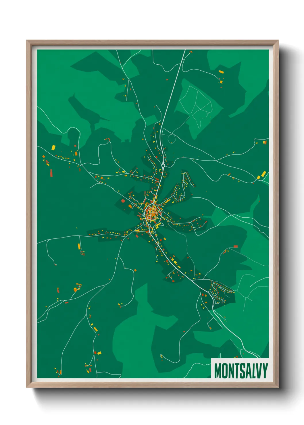 Une affiche de carte sur Montsalvy