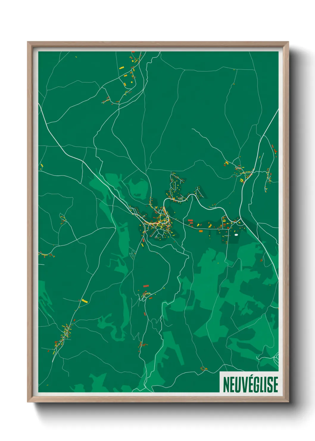 Une affiche de carte sur Neuvéglise