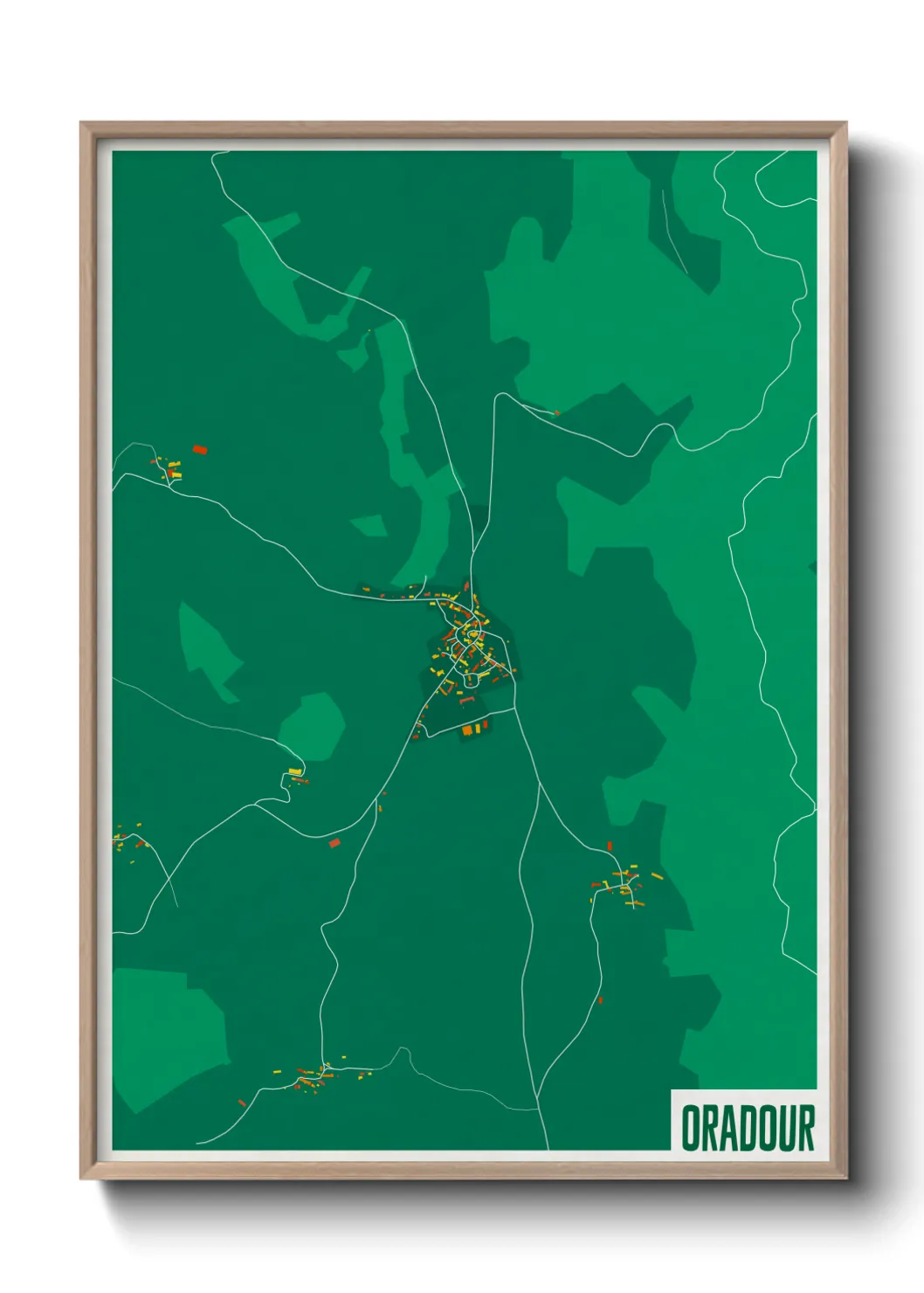 Une affiche de carte sur Oradour