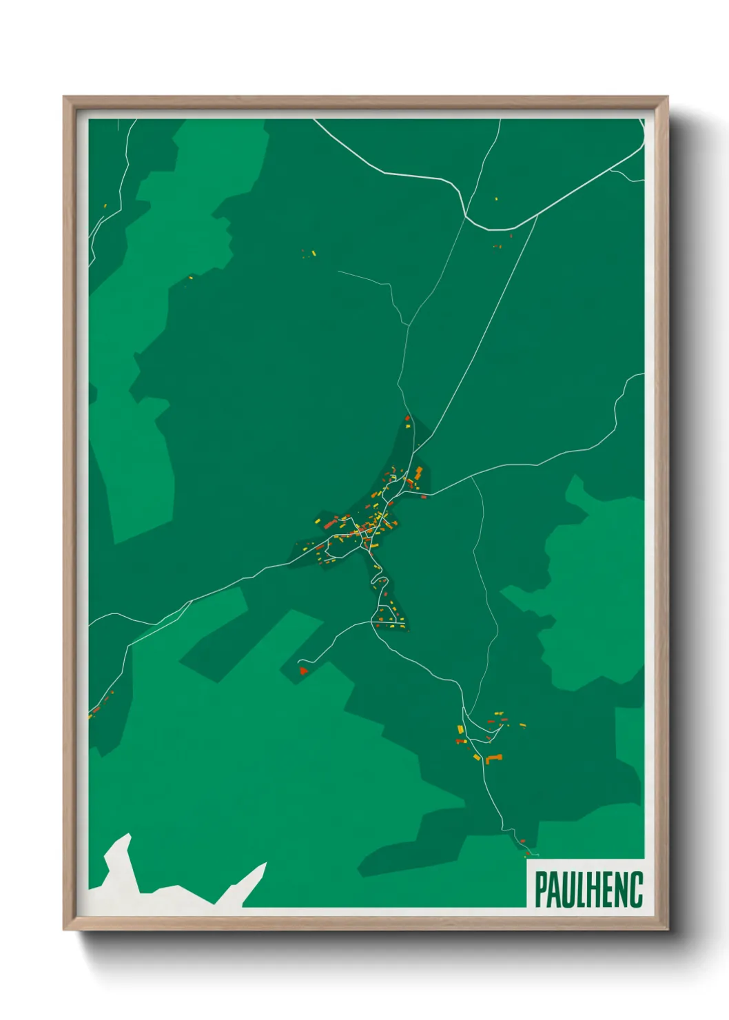 Une affiche de carte sur Paulhenc