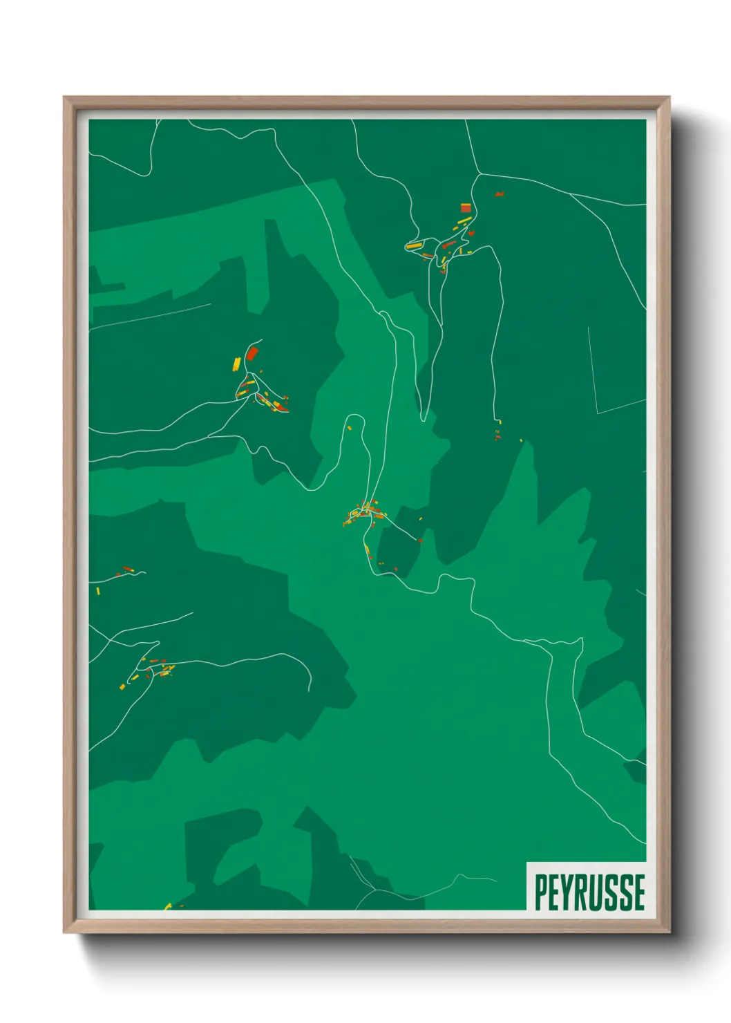 Une affiche de carte sur Peyrusse