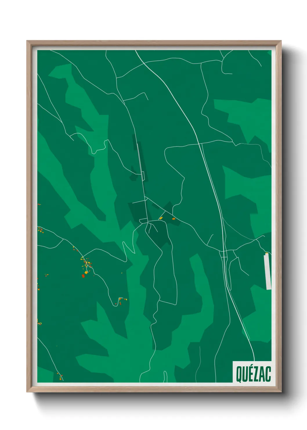 Une affiche de carte sur Quézac