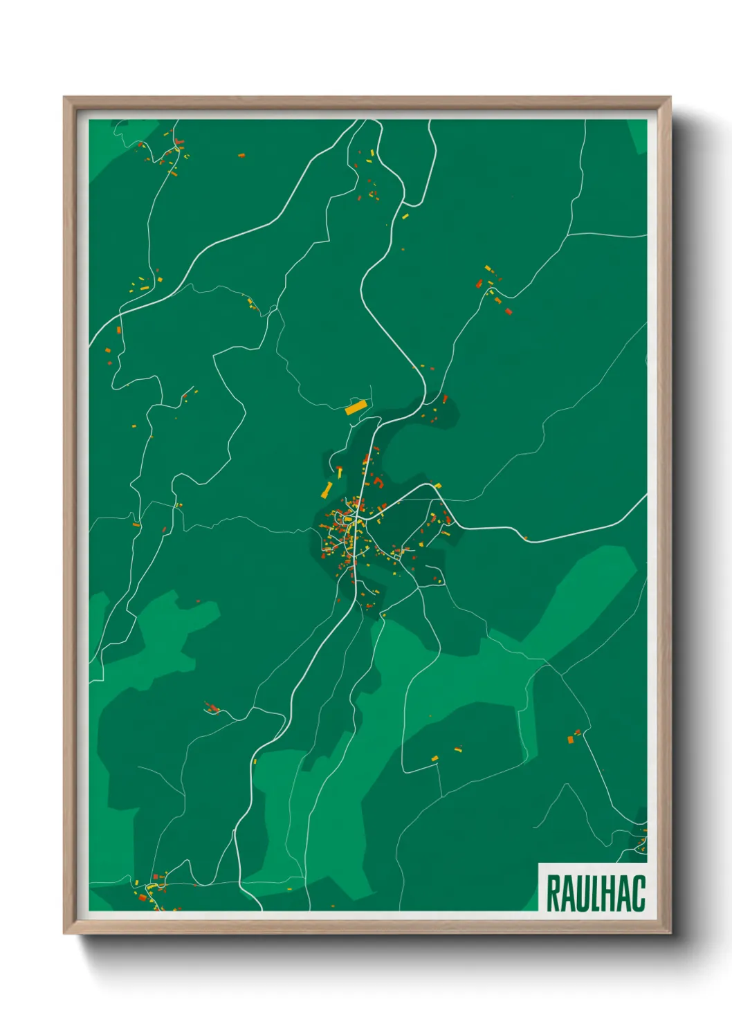 Une affiche de carte sur Raulhac
