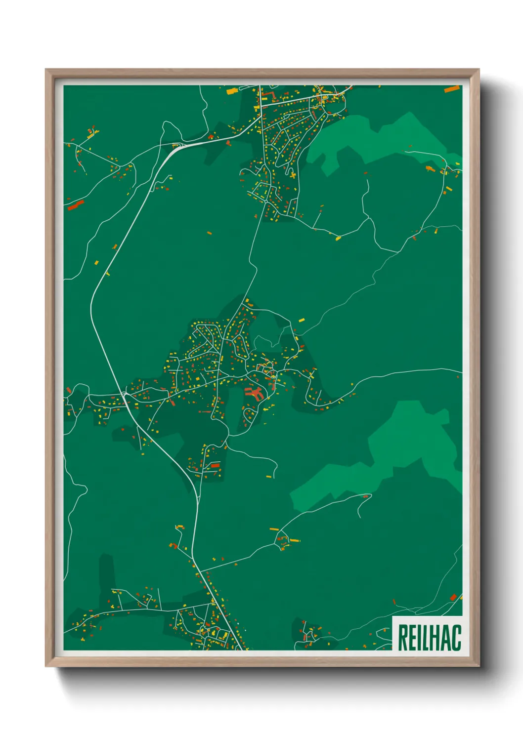 Une affiche de carte sur Reilhac