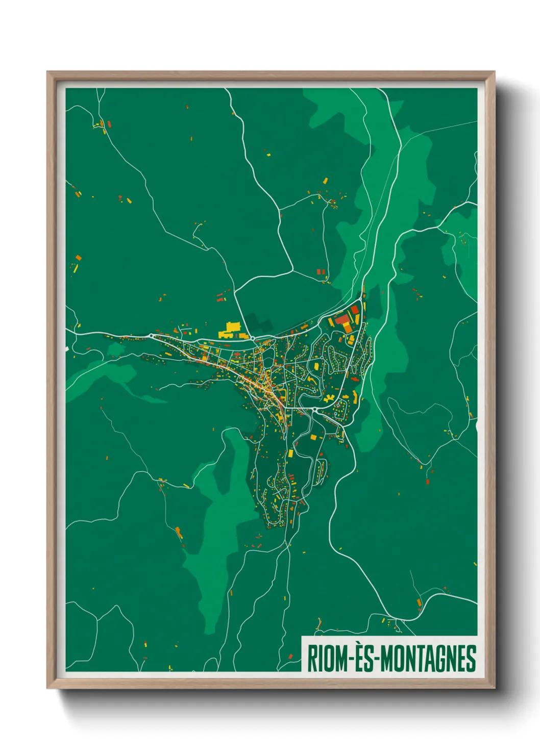 Une affiche de carte sur Riom-ès-Montagnes