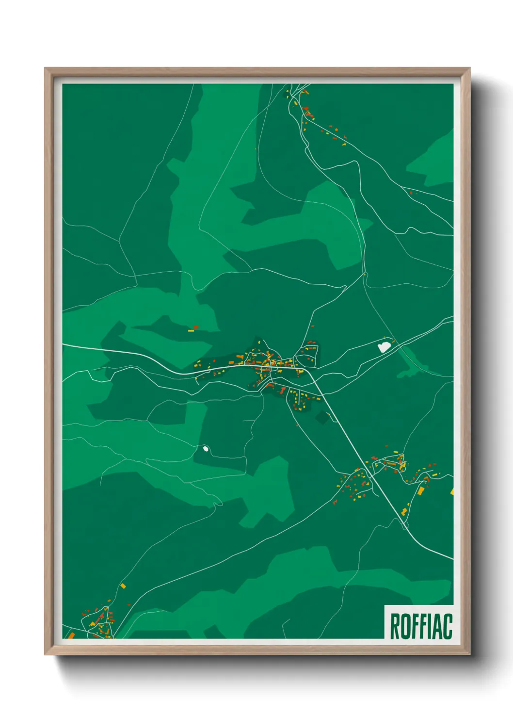 Une affiche de carte sur Roffiac