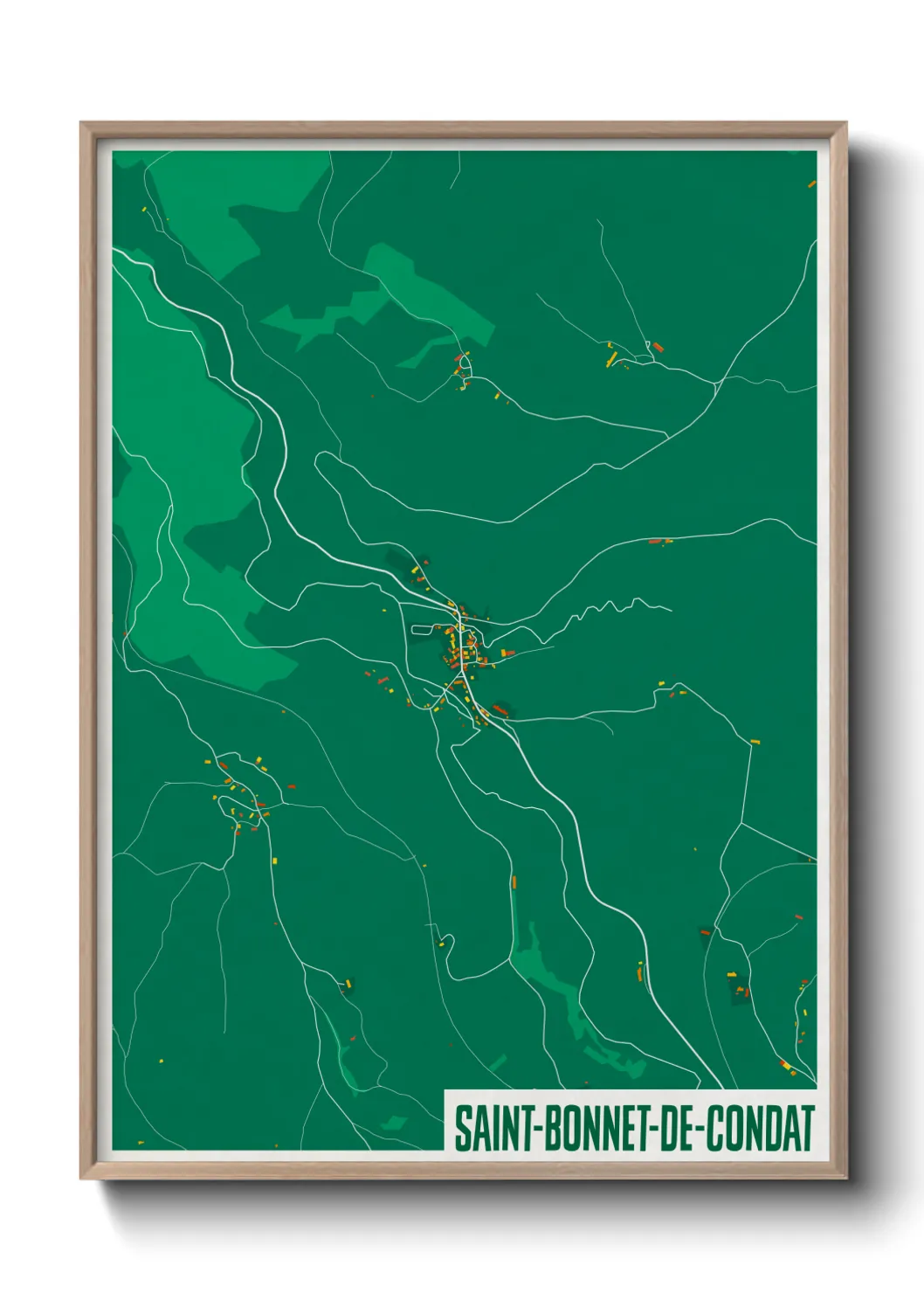 Une affiche de carte sur Saint-Bonnet-de-Condat
