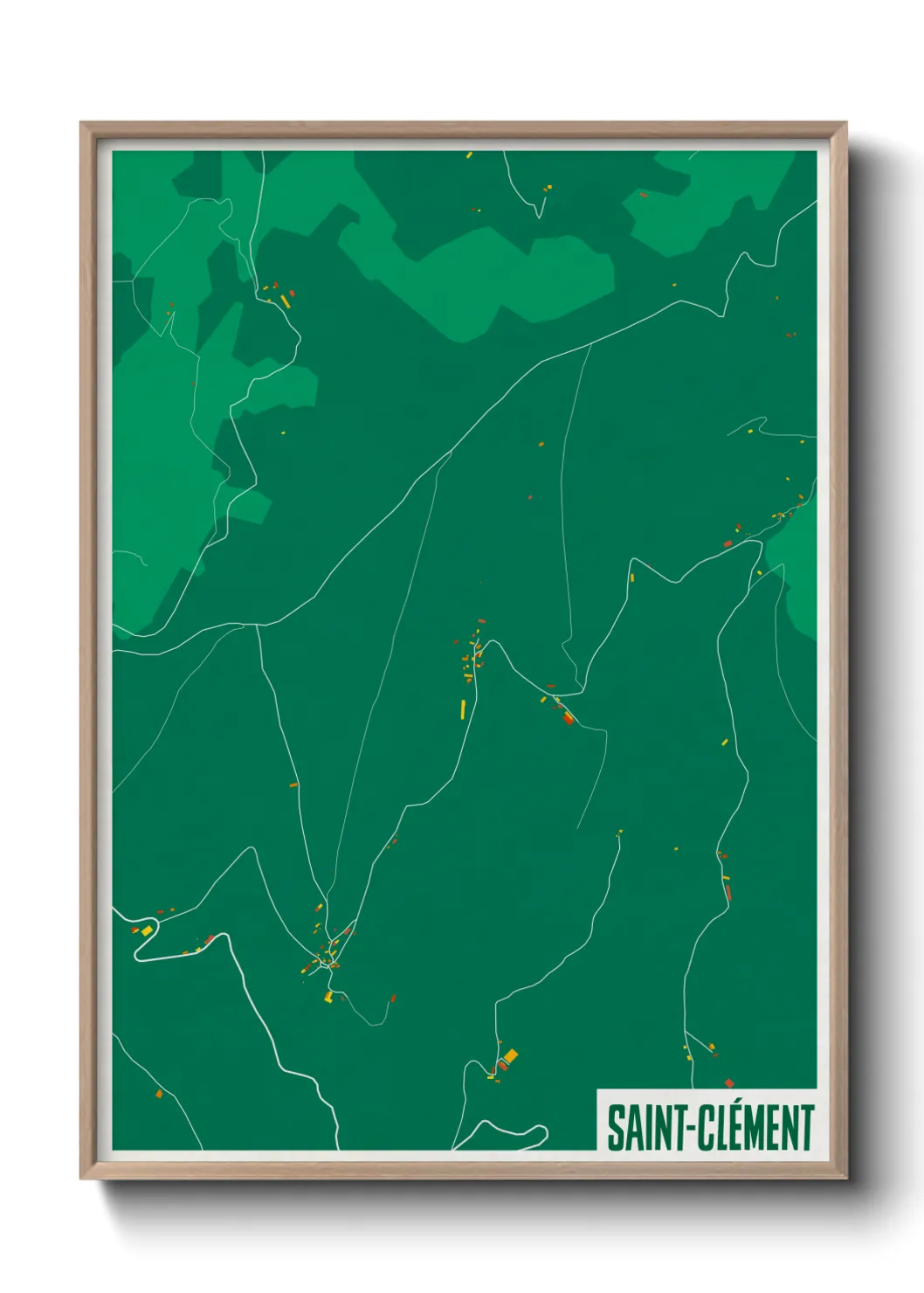 Une affiche de carte sur Saint-Clément