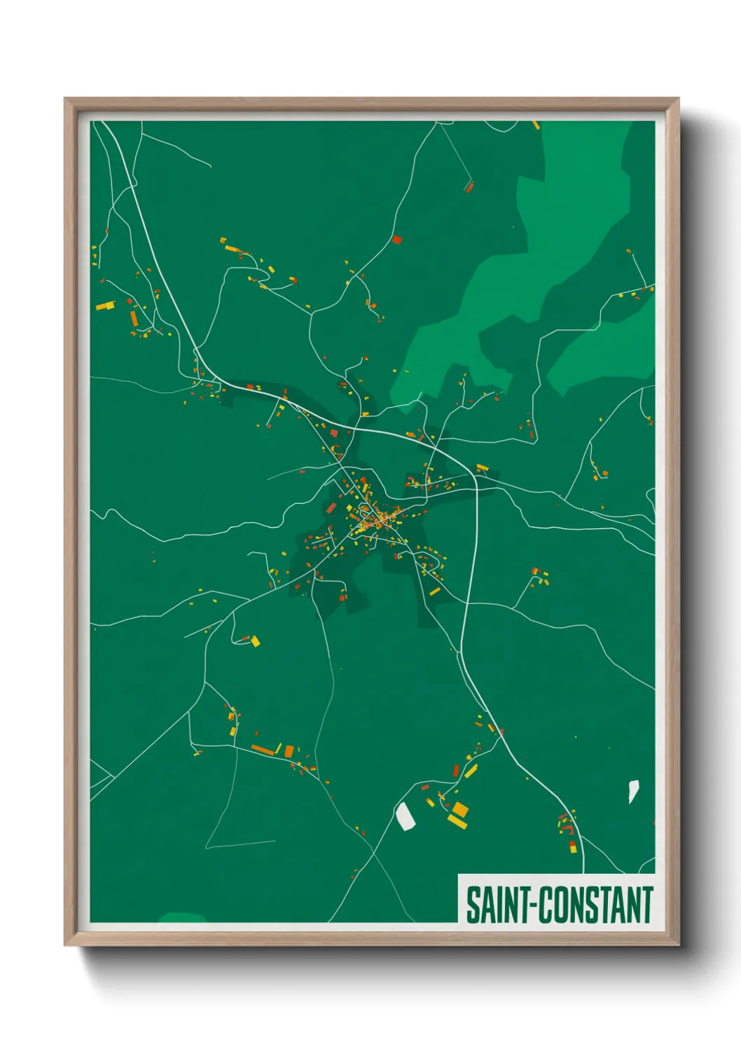 Une affiche de carte sur Saint-Constant
