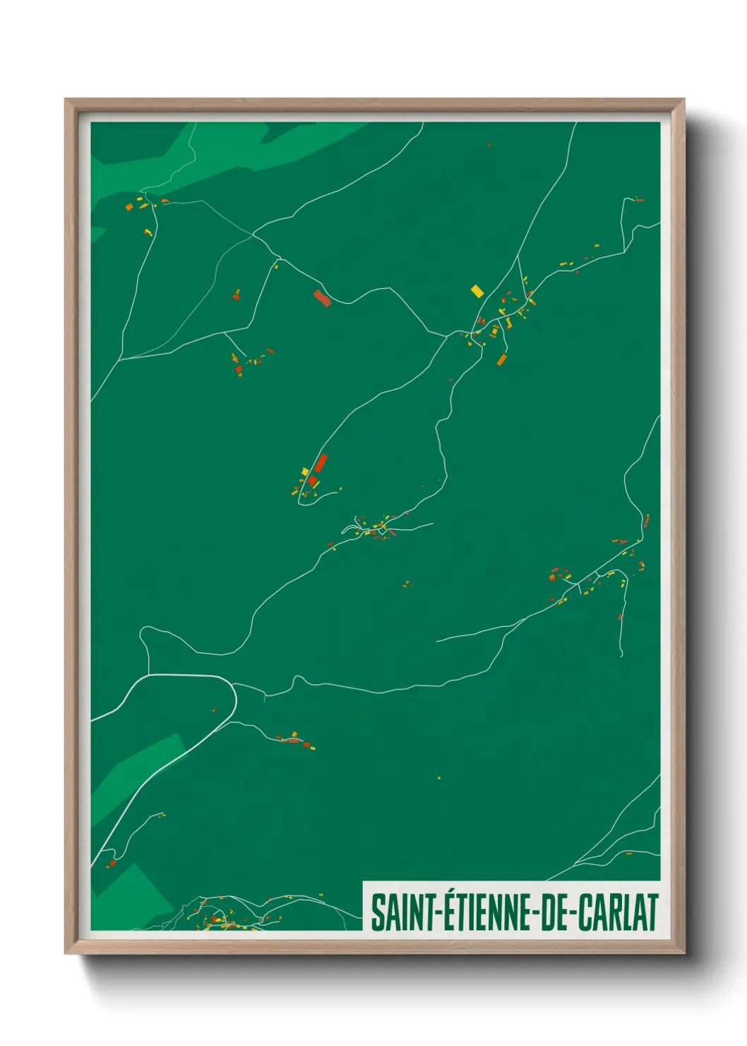 Une affiche de carte sur Saint-Étienne-de-Carlat