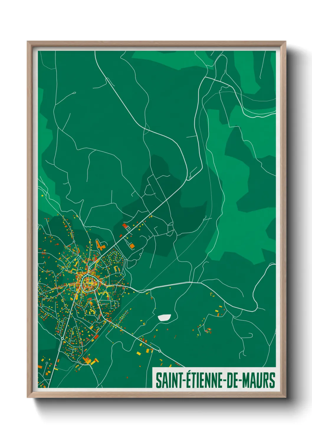Une affiche de carte sur Saint-Étienne-de-Maurs