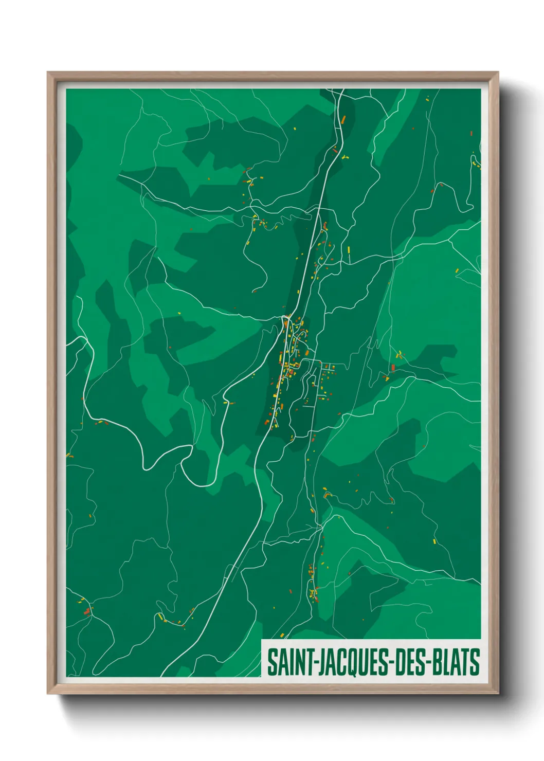 Une affiche de carte sur Saint-Jacques-des-Blats