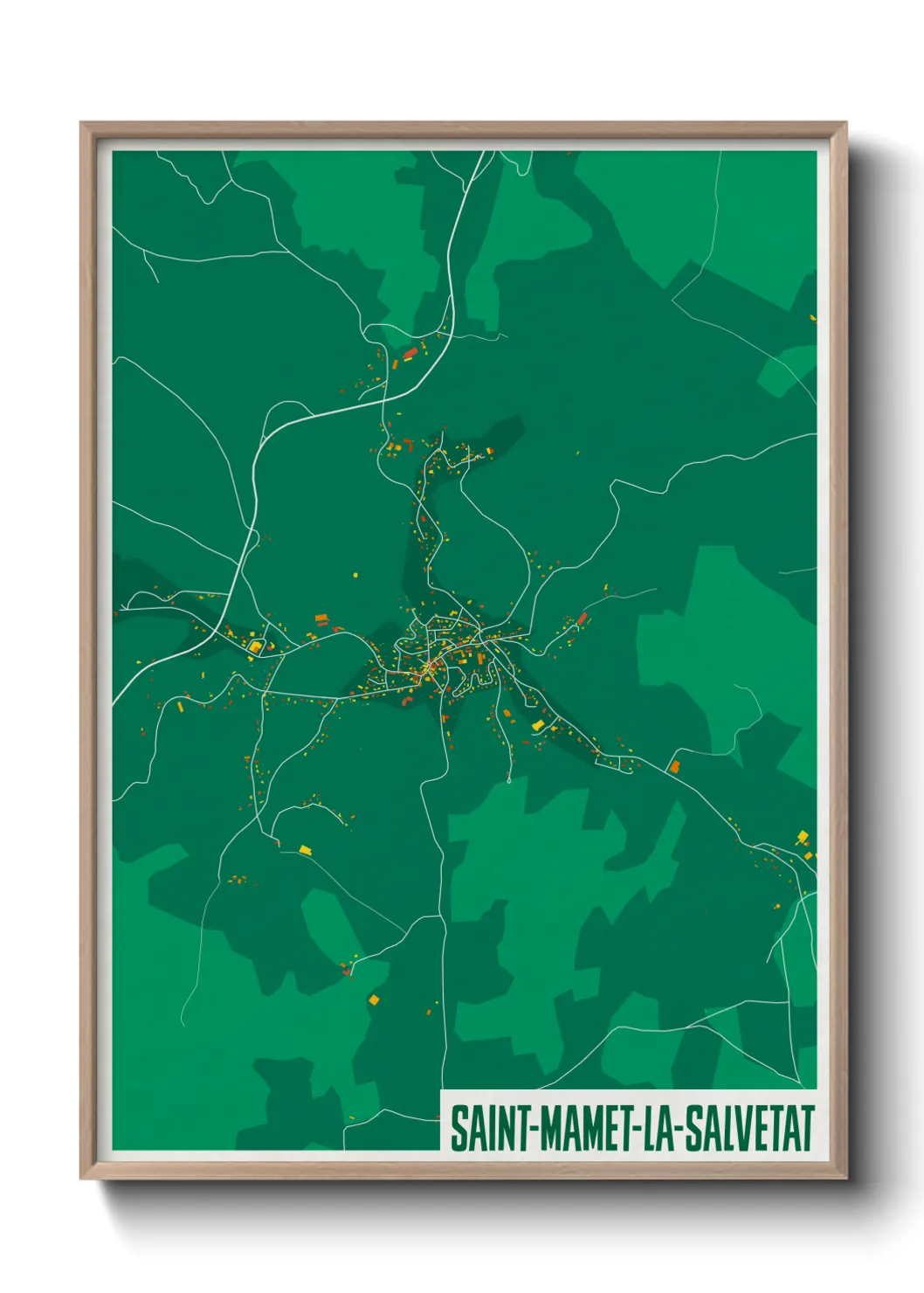 Une affiche de carte sur Saint-Mamet-la-Salvetat