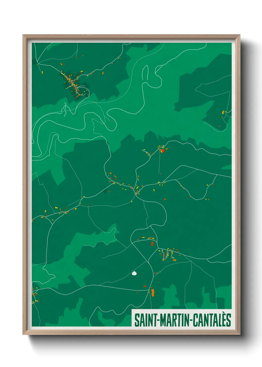 Une affiche de carte sur Saint-Martin-Cantalès