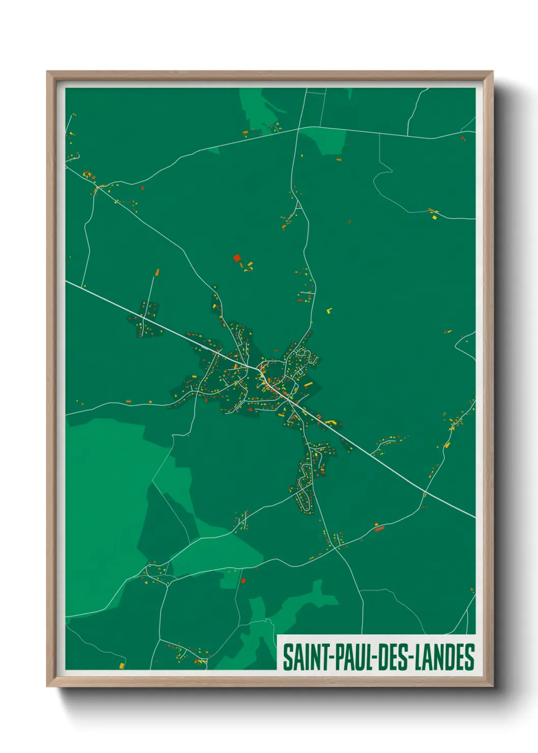 Une affiche de carte sur Saint-Paul-des-Landes