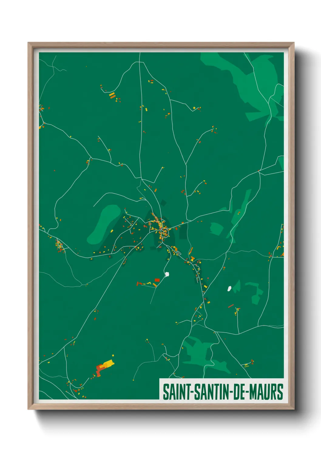 Une affiche de carte sur Saint-Santin-de-Maurs