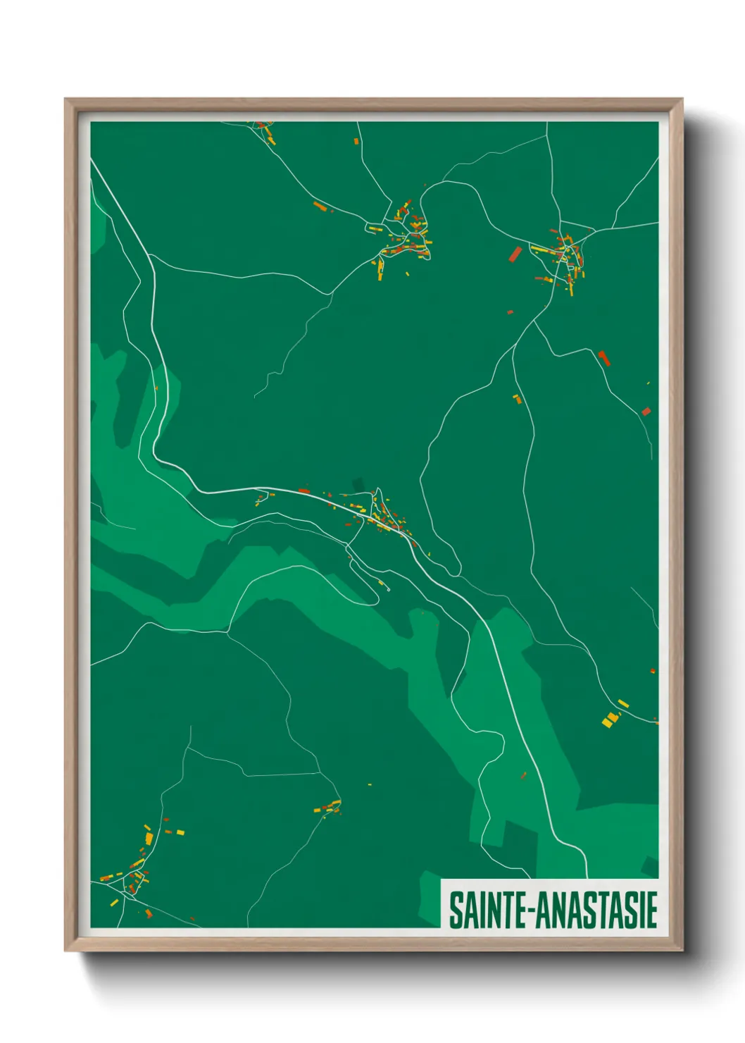 Une affiche de carte sur Sainte-Anastasie