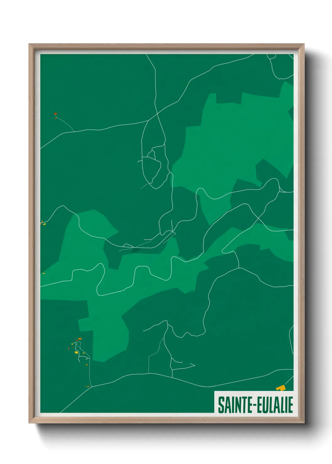 Une affiche de carte sur Sainte-Eulalie