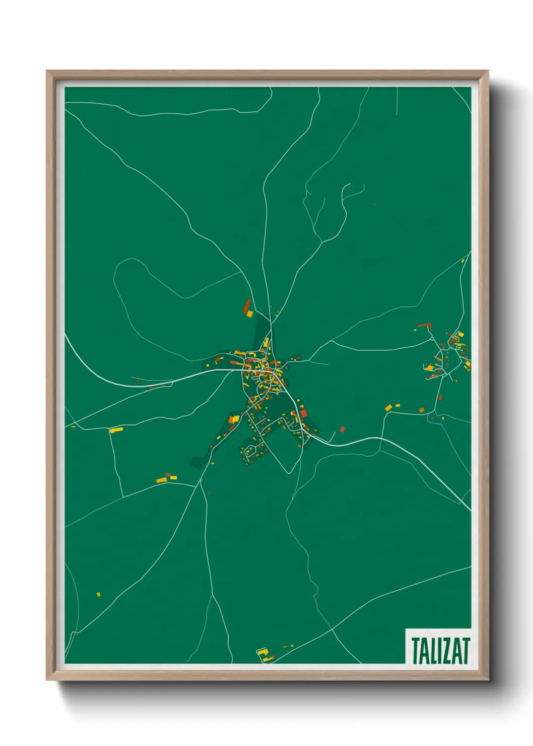 Une affiche de carte sur Talizat