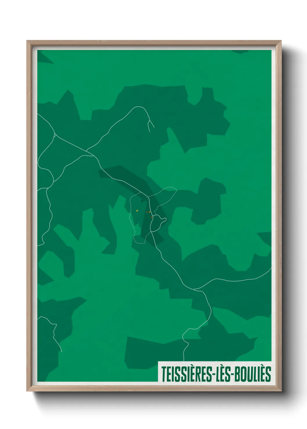 Une affiche de carte sur Teissières-lès-Bouliès