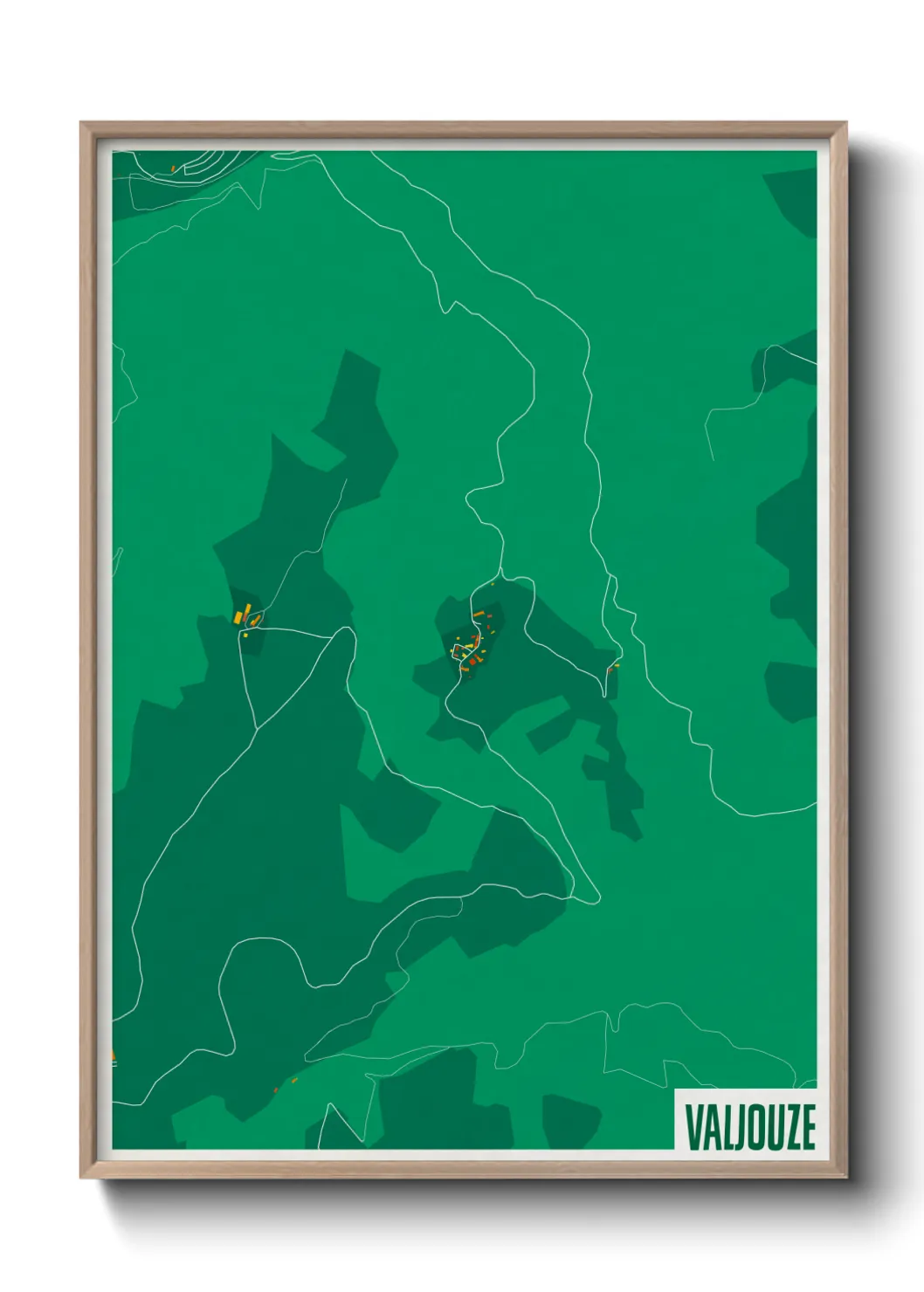 Une affiche de carte sur Valjouze