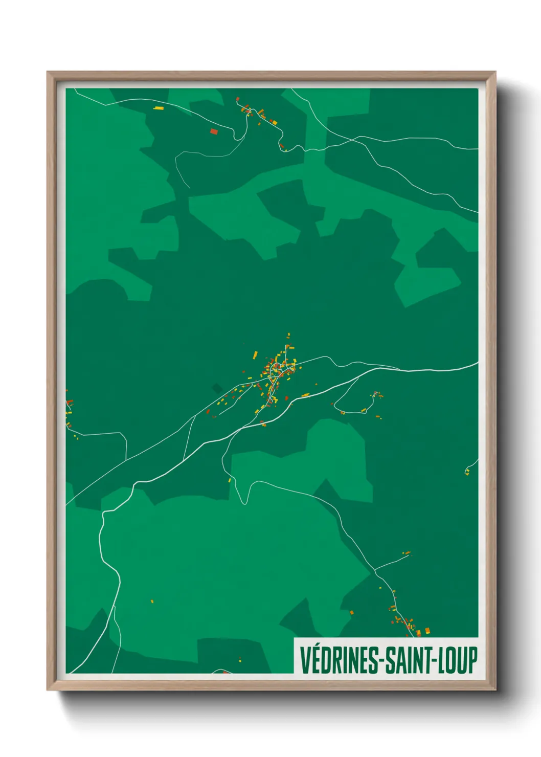 Une affiche de carte sur Védrines-Saint-Loup