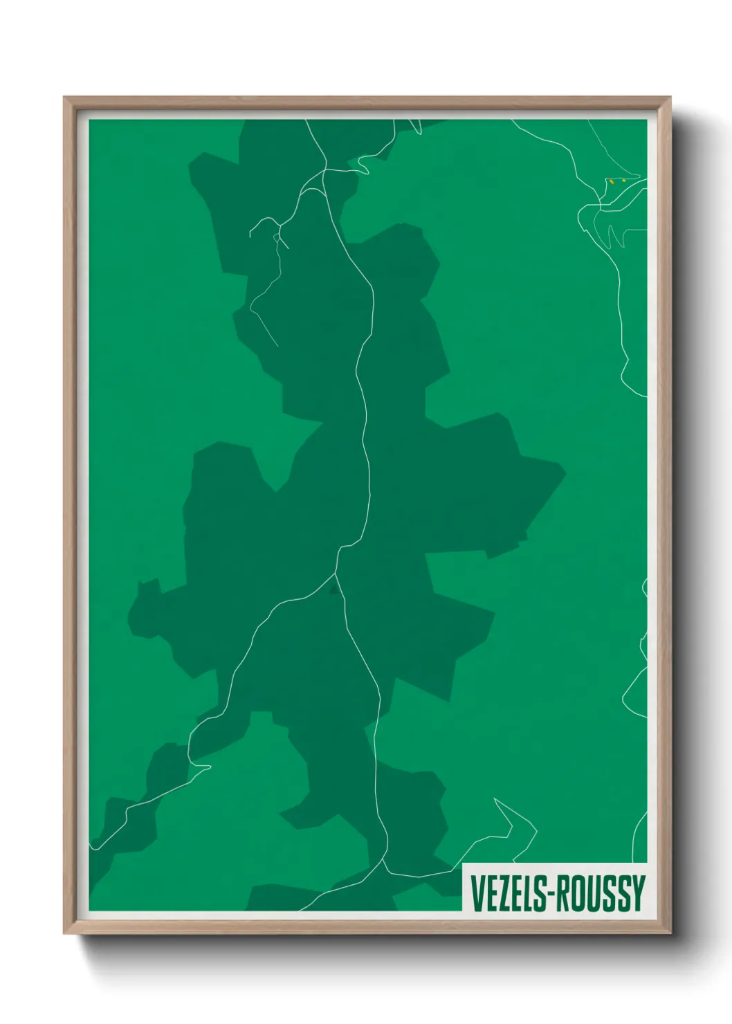 Une affiche de carte sur Vezels-Roussy