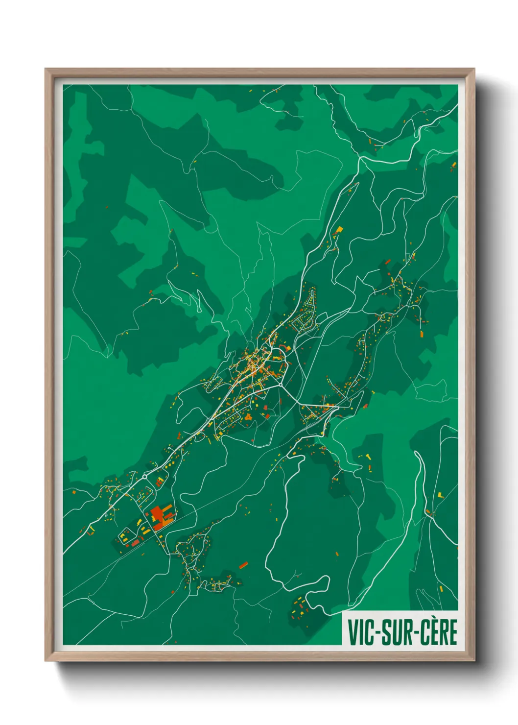 Une affiche de carte sur Vic-sur-Cère