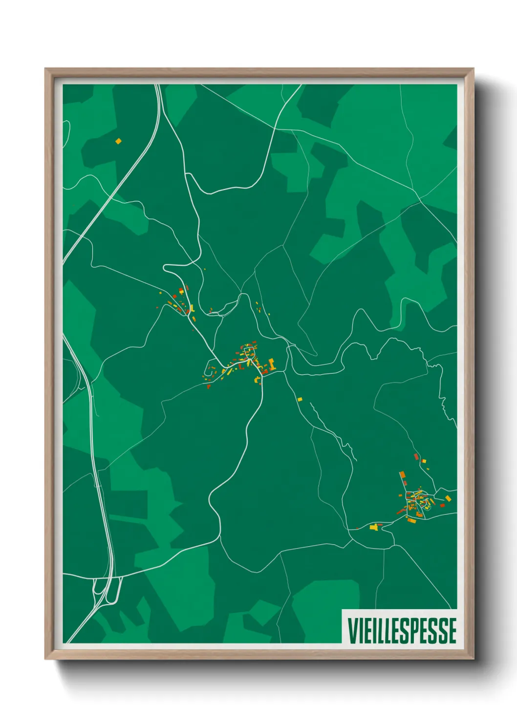 Une affiche de carte sur Vieillespesse