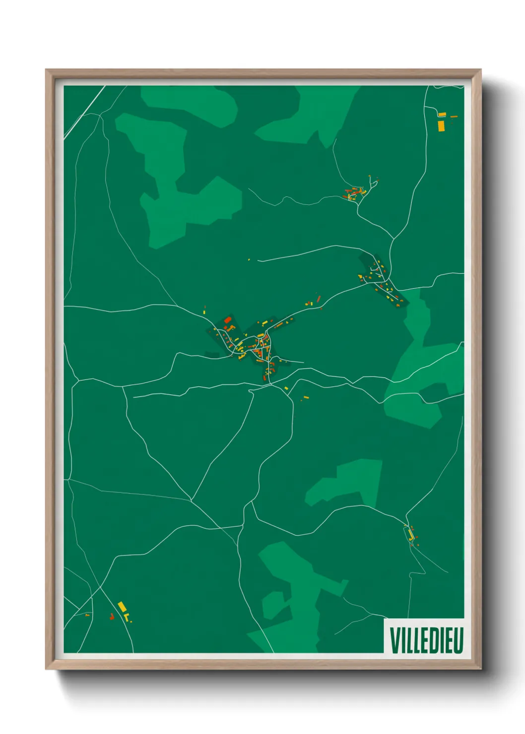 Une affiche de carte sur Villedieu