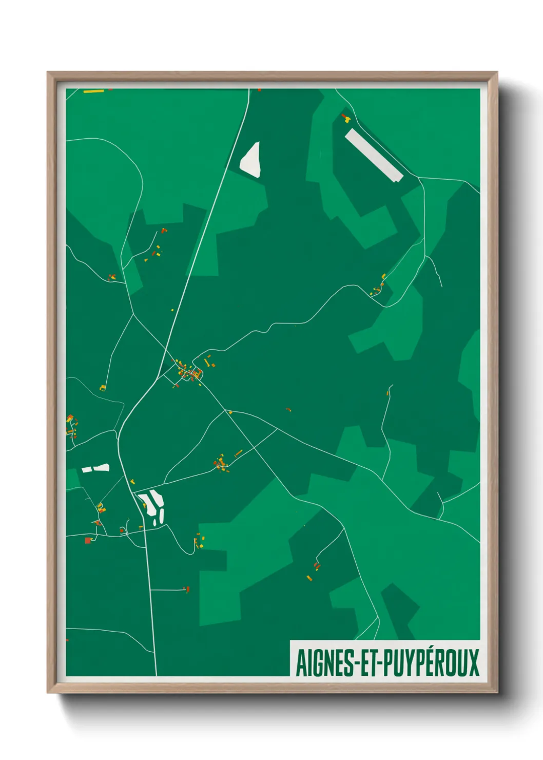 Une affiche de carte sur Aignes-et-Puypéroux