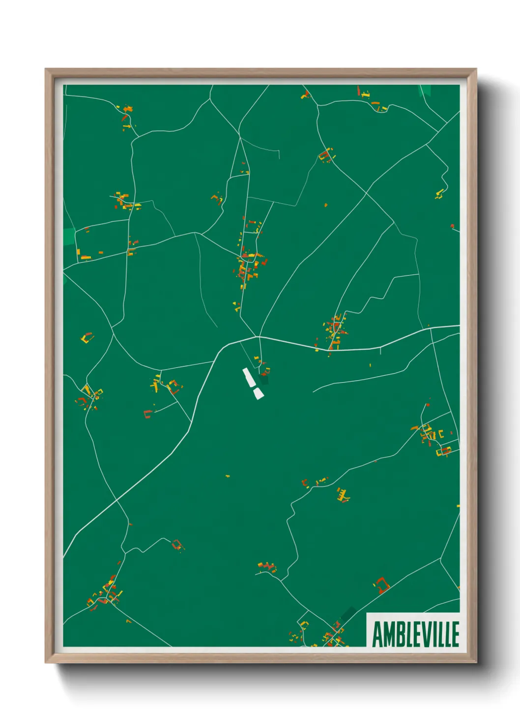 Une affiche de carte sur Ambleville