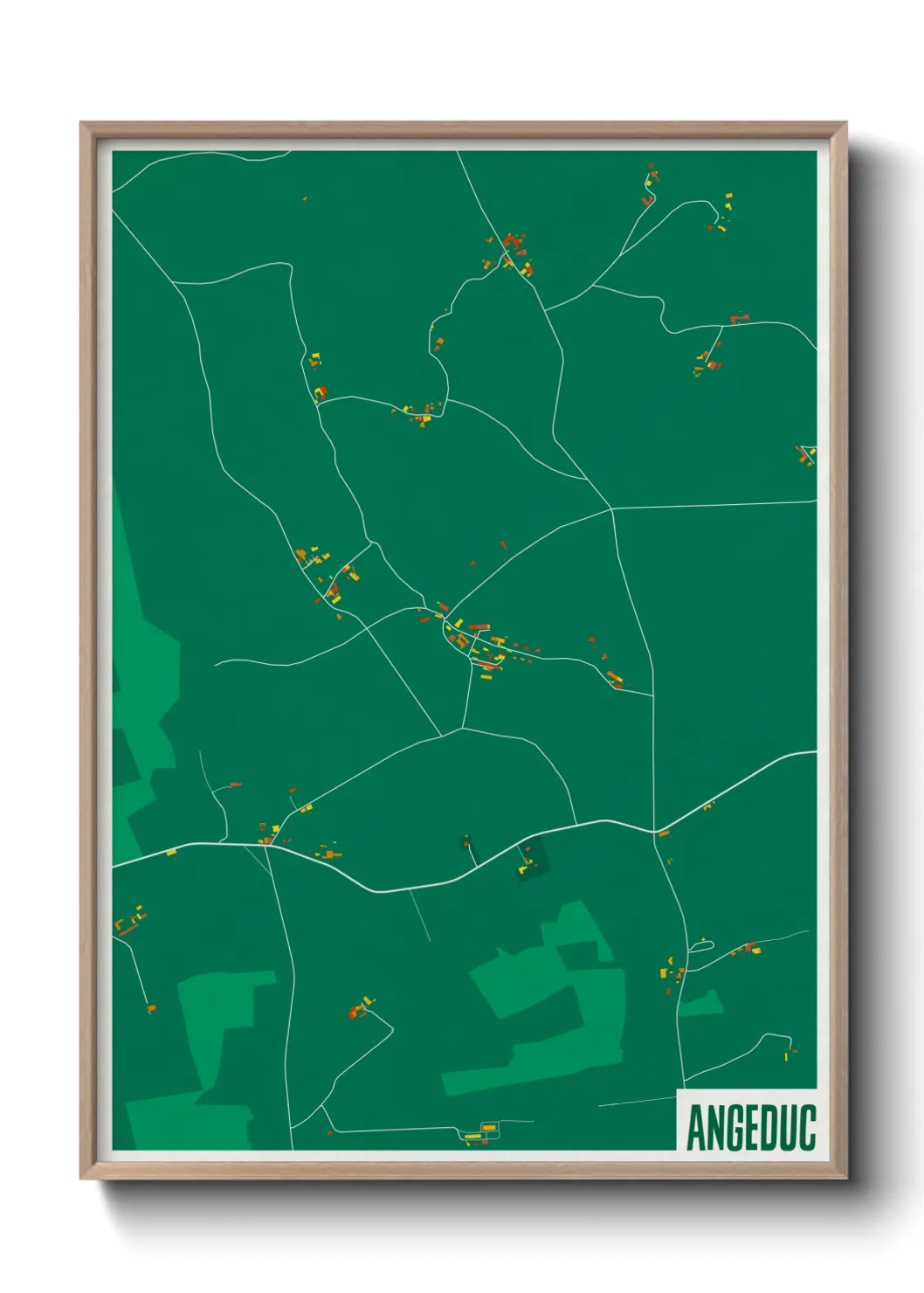 Une affiche de carte sur Angeduc