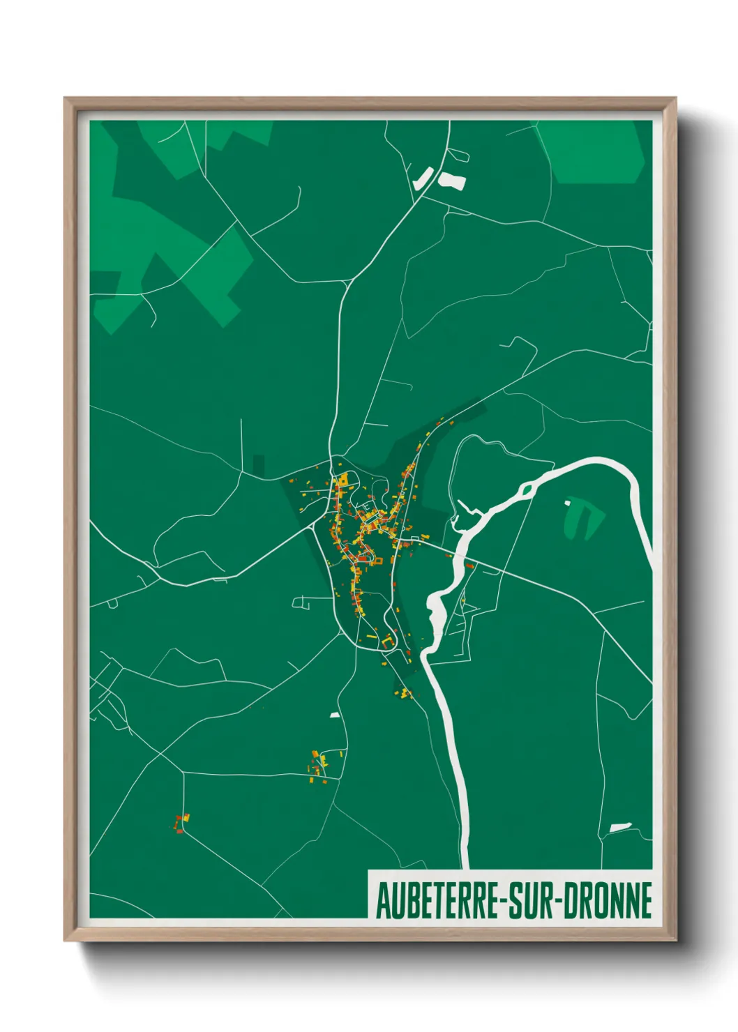Une affiche de carte sur Aubeterre-sur-Dronne