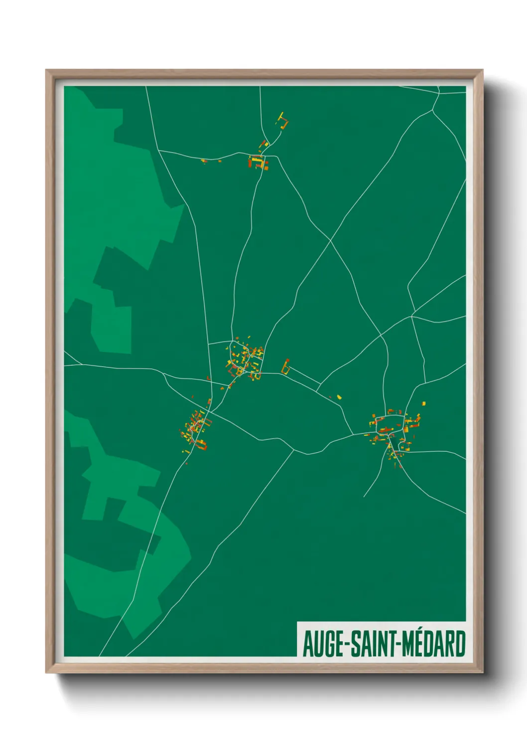 Une affiche de carte sur Auge-Saint-Médard