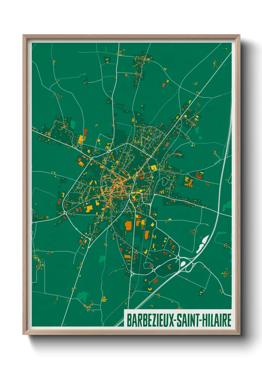 Une affiche de carte sur Barbezieux-Saint-Hilaire