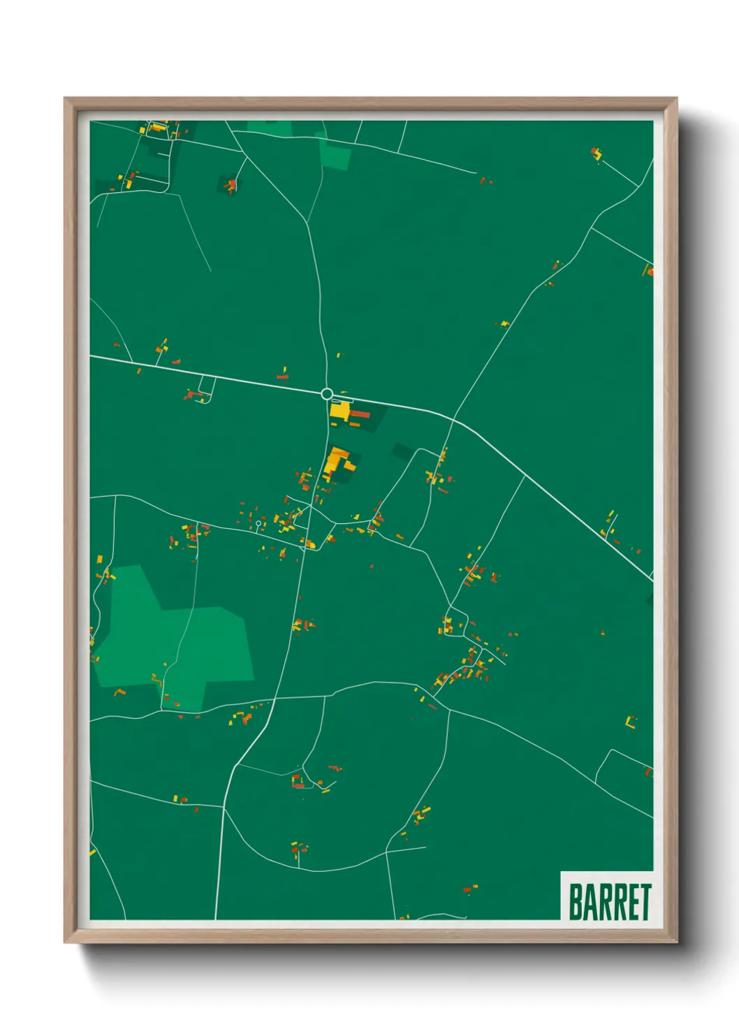 Une affiche de carte sur Barret