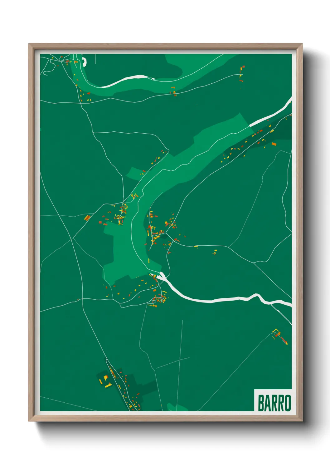 Une affiche de carte sur Barro