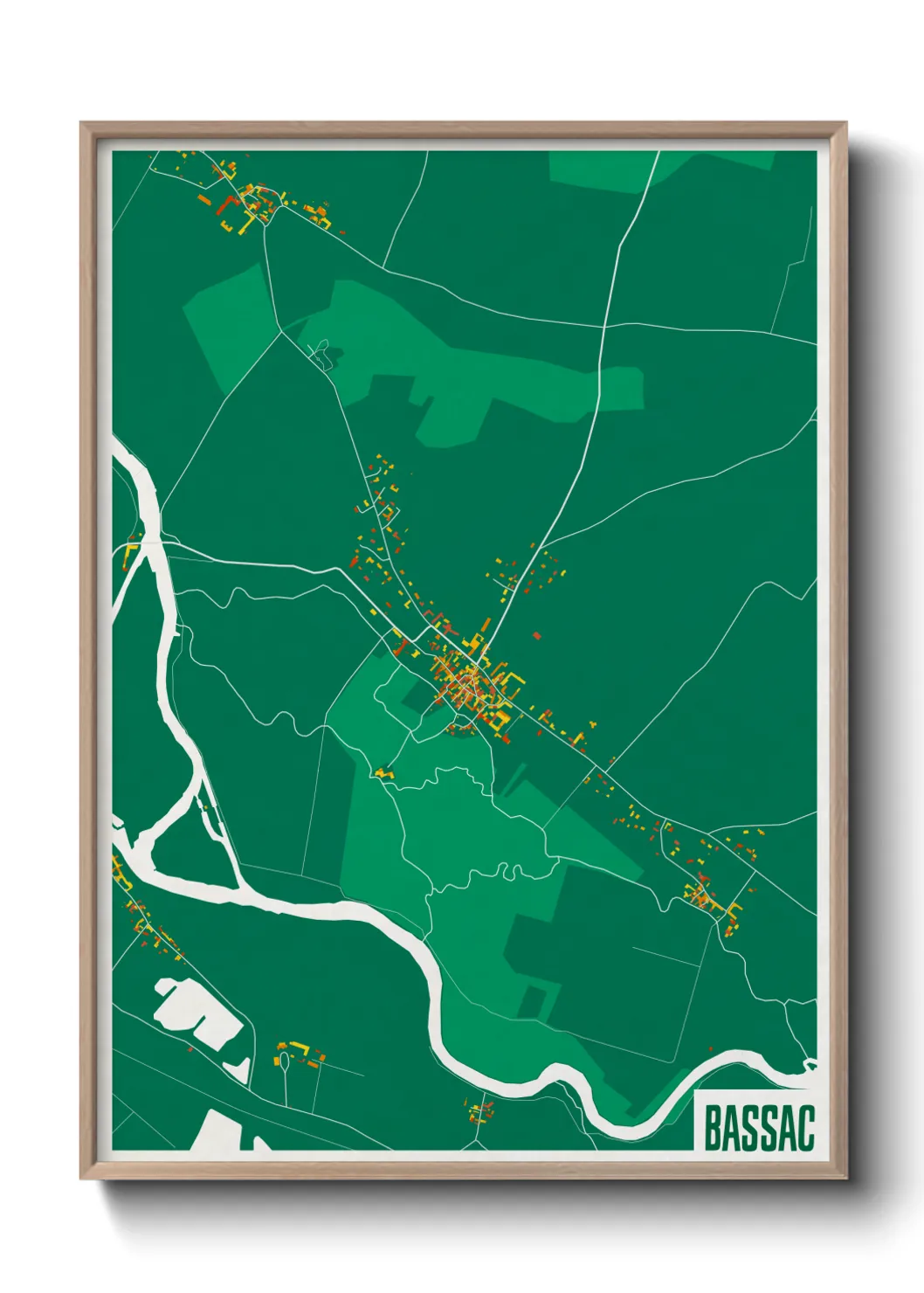 Une affiche de carte sur Bassac
