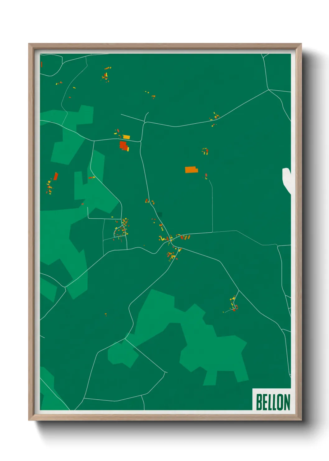 Une affiche de carte sur Bellon