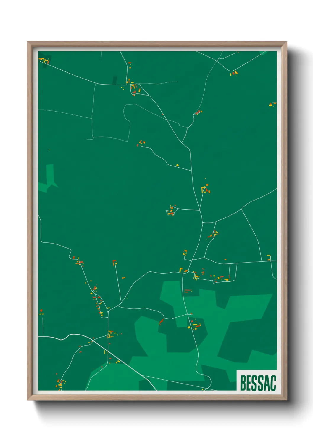 Une affiche de carte sur Bessac