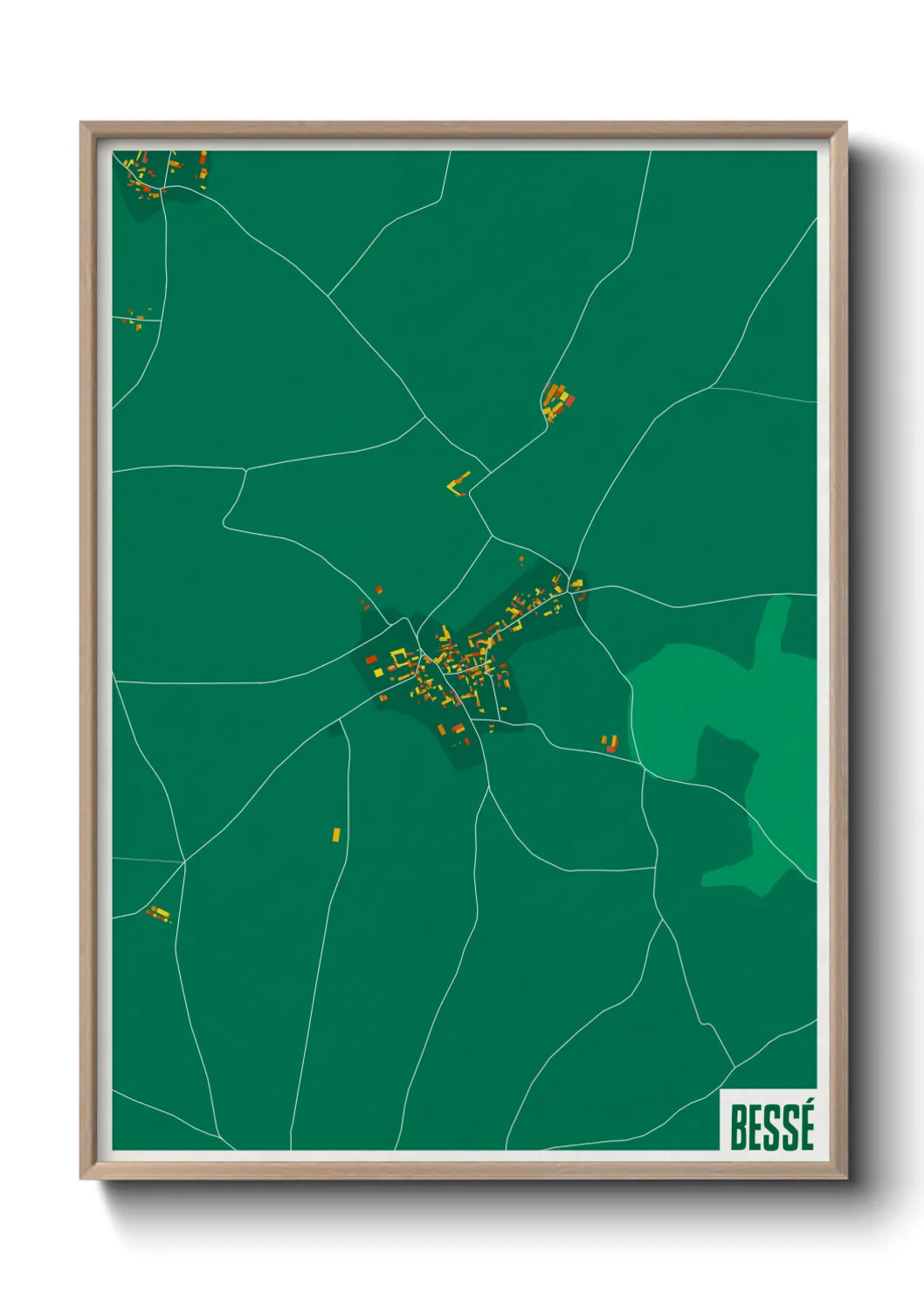 Une affiche de carte sur Bessé