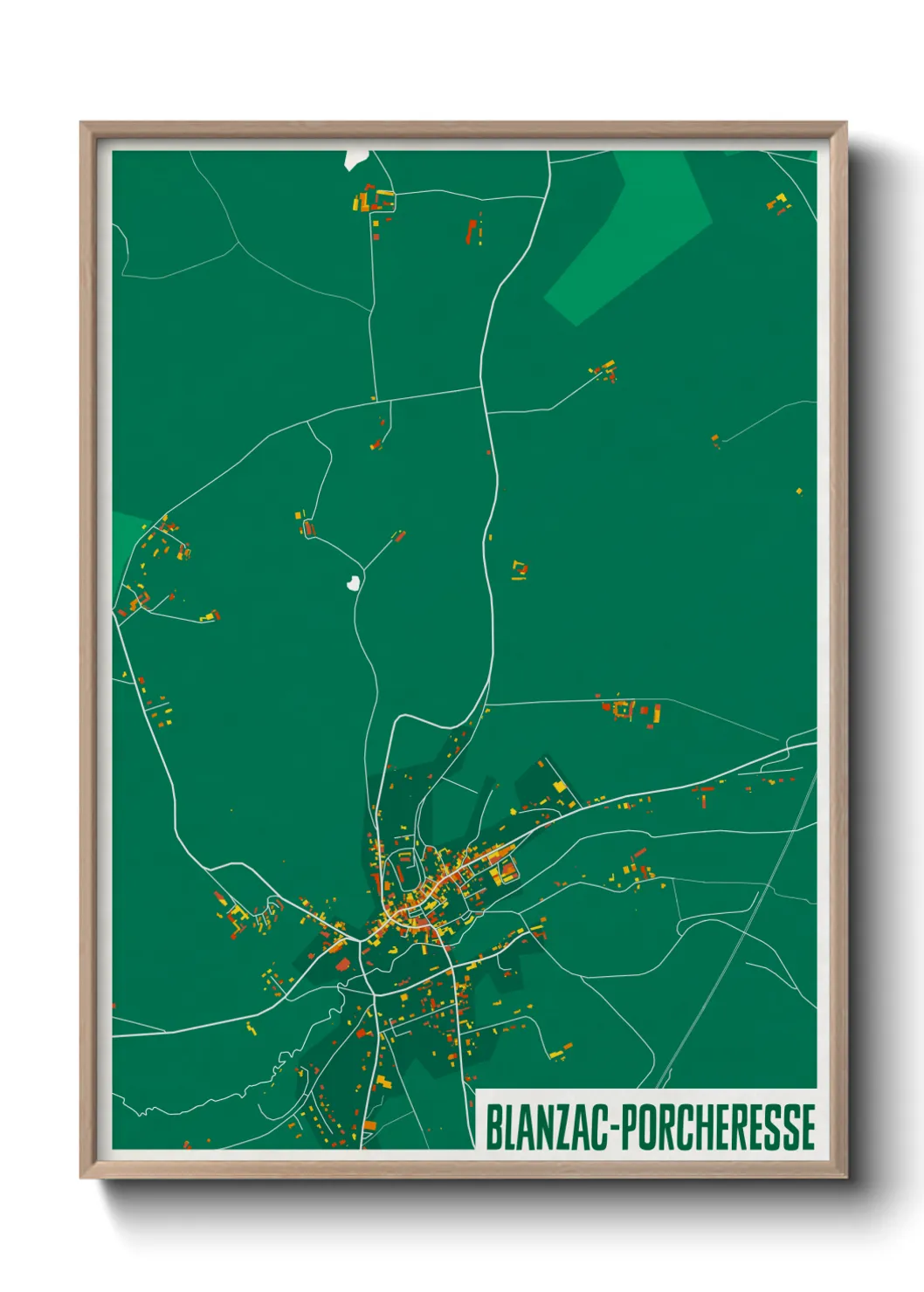 Une affiche de carte sur Blanzac-Porcheresse
