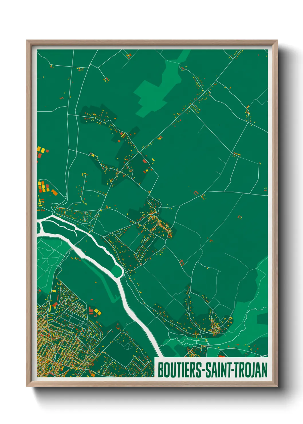 Une affiche de carte sur Boutiers-Saint-Trojan