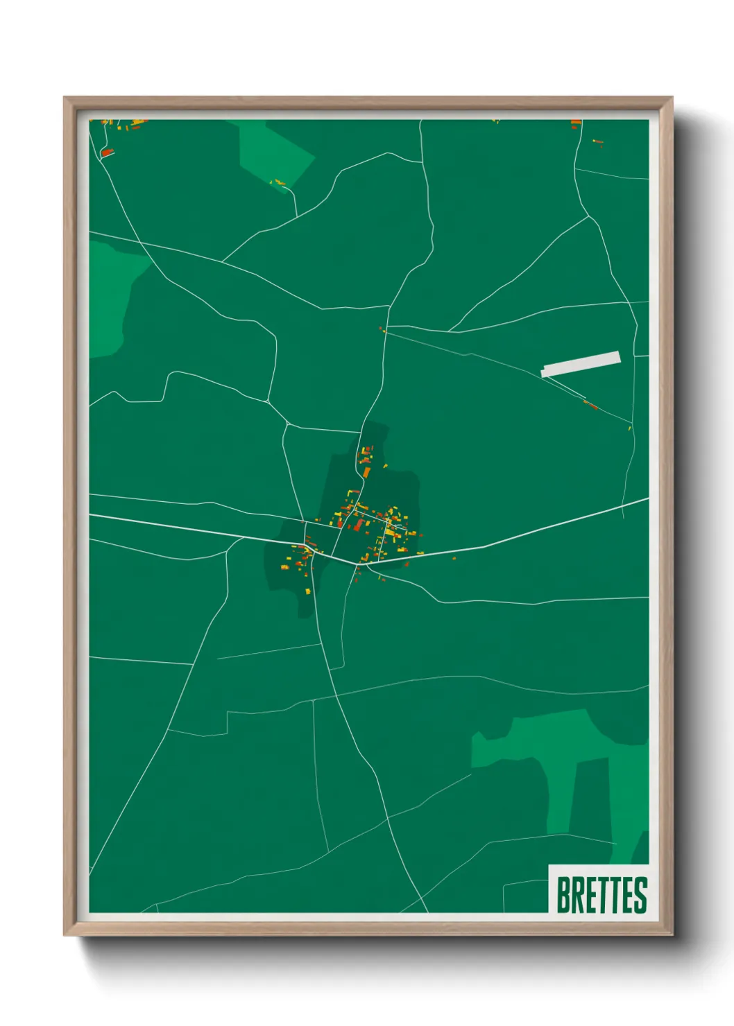 Une affiche de carte sur Brettes