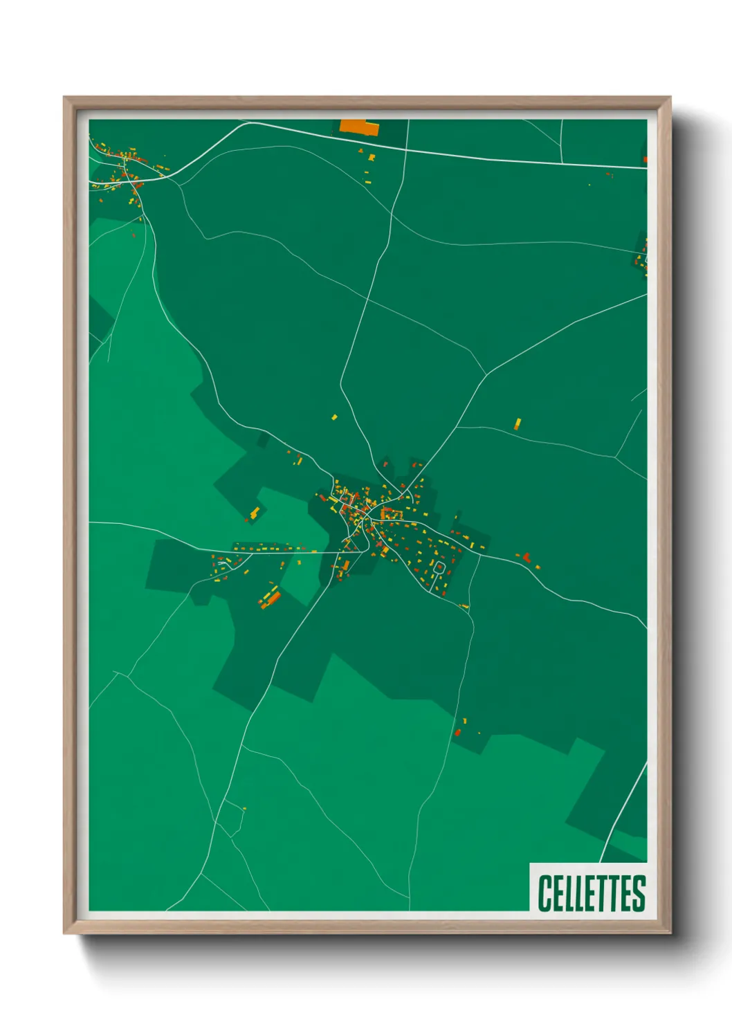 Une affiche de carte sur Cellettes