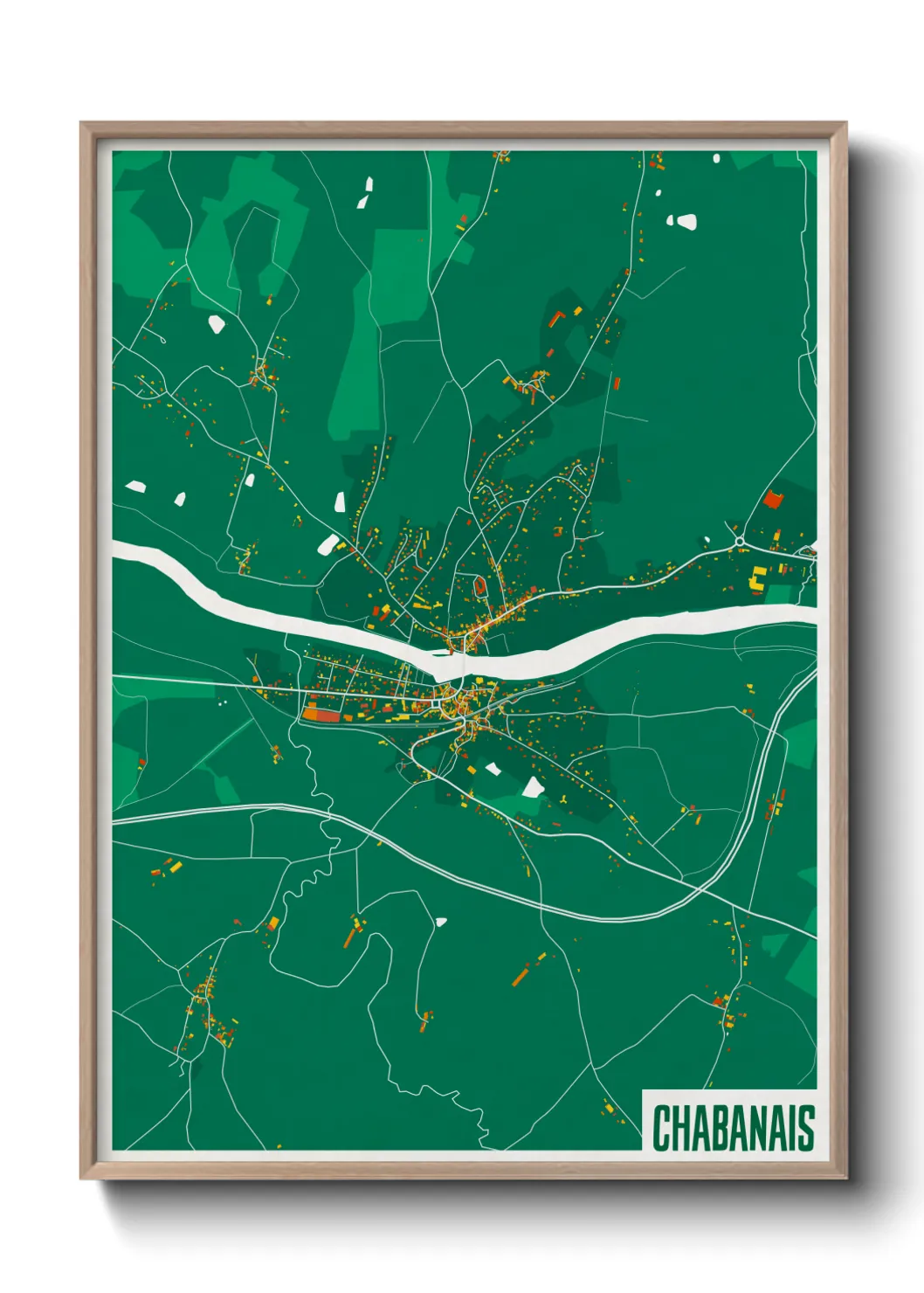 Une affiche de carte sur Chabanais