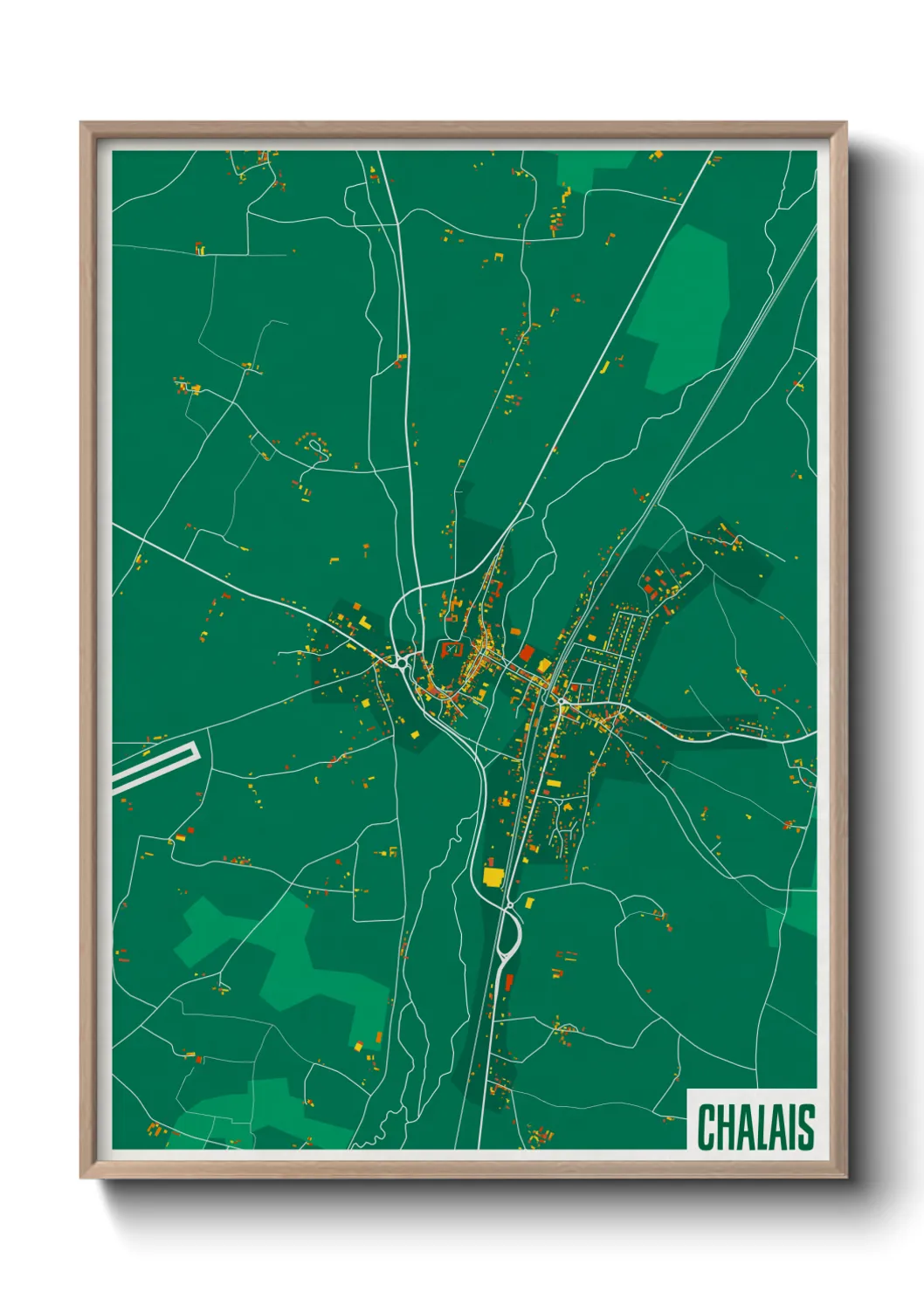 Une affiche de carte sur Chalais