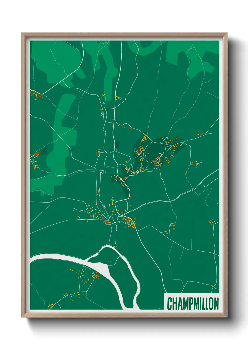 Une affiche de carte sur Champmillon